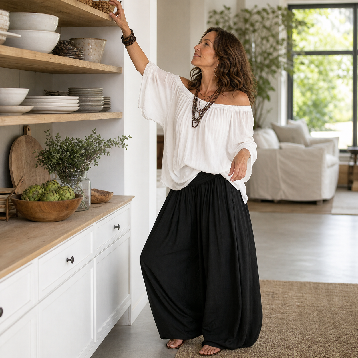 Camilla Ulivelli™ Zwiewny komplet z odkrytymi ramionami