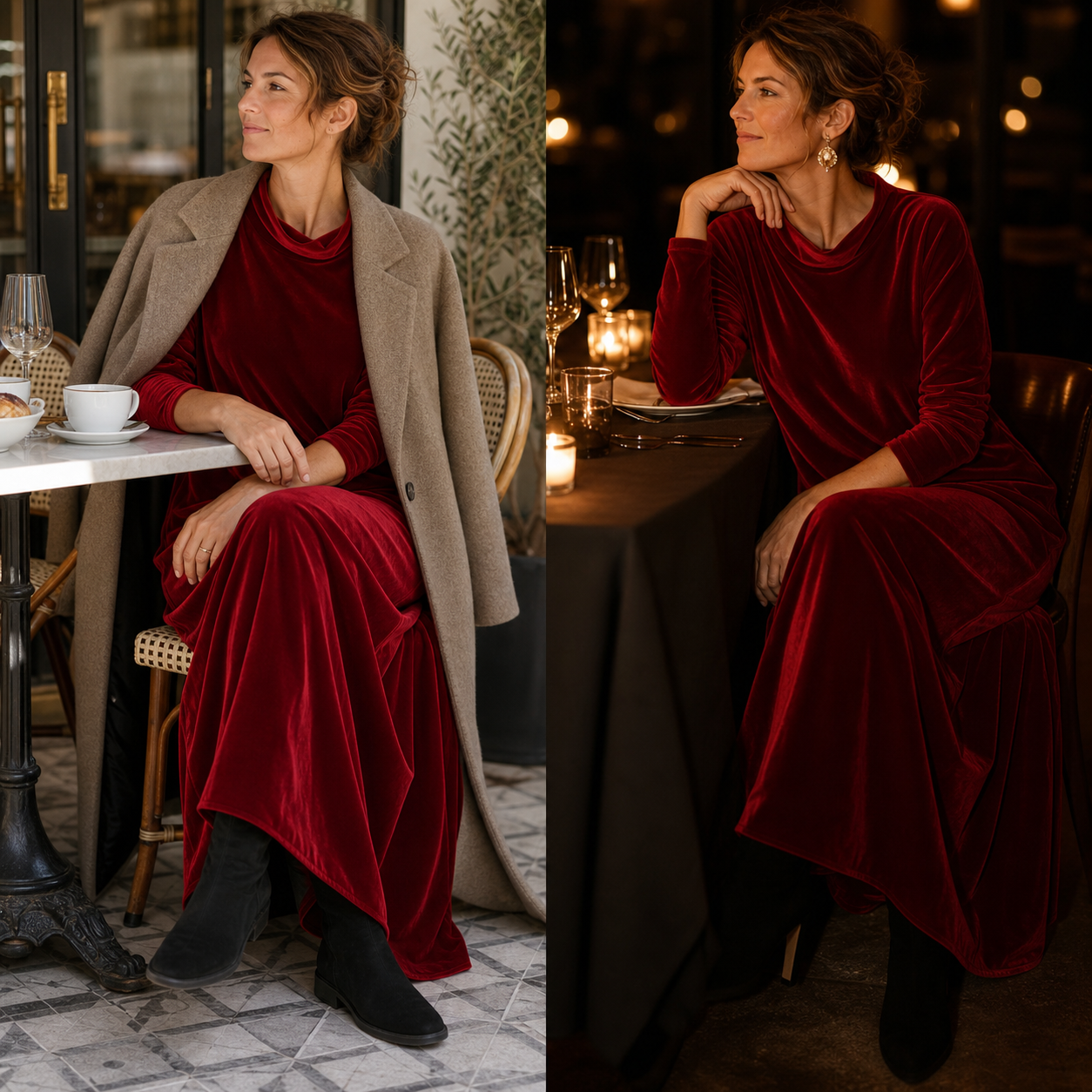 Candida Manganelli™ Przytulna sukienka maxi dla bezwysiłkowego stylu