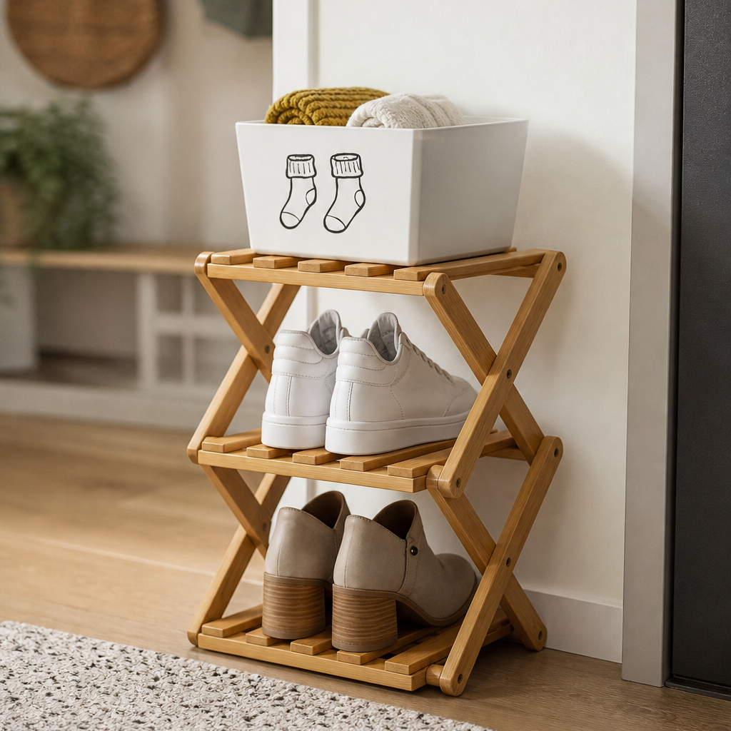 FoldNest™ Składany stojak na buty do schludnego przedpokoju