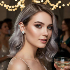 FringeZirPro™ eleganckie kolczyki z cyrkoniami i frędzlami
