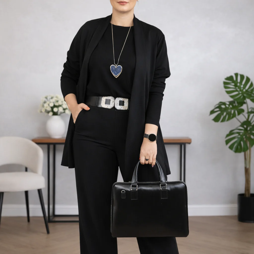 Giulia Carrozzi™ elegancki komplet 3 częściowy z kardiganem