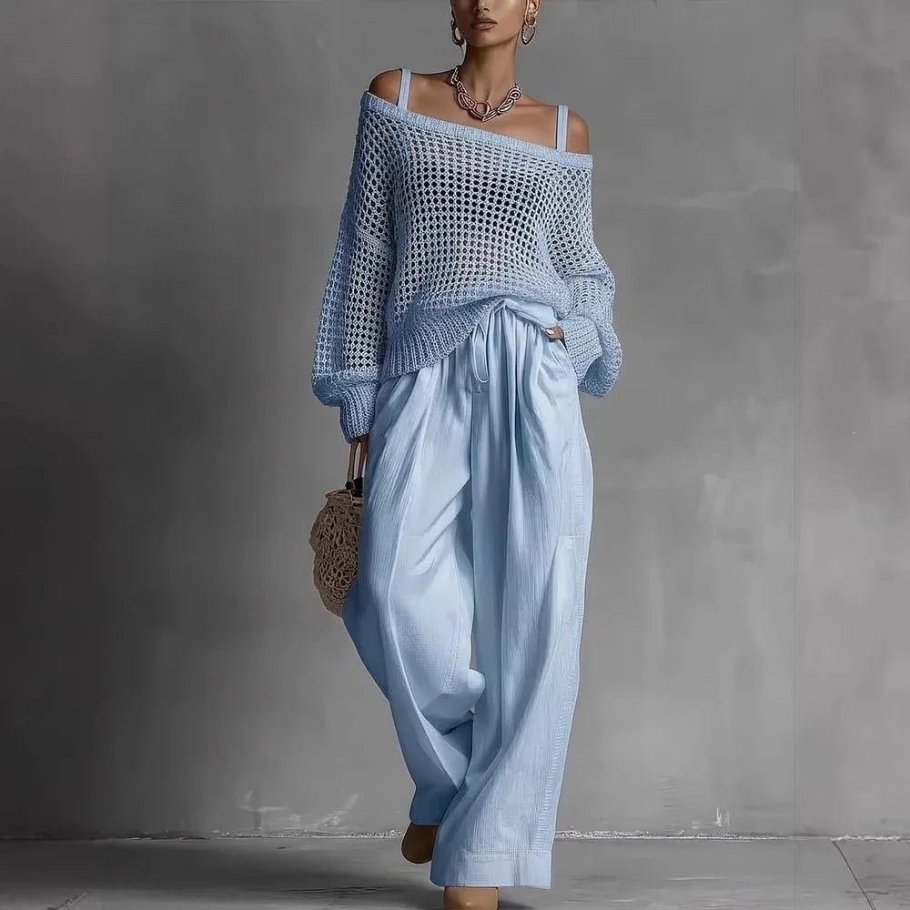 Ilda Susini™ Skoordynowany dwuczęściowy zestaw dla bezpretensjonalnej elegancji
