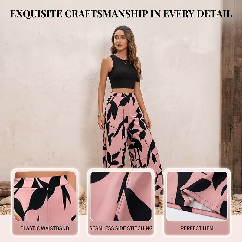 Laura Abbondanza™ Spodnie wide-leg w nadruk do codziennej stylizacji