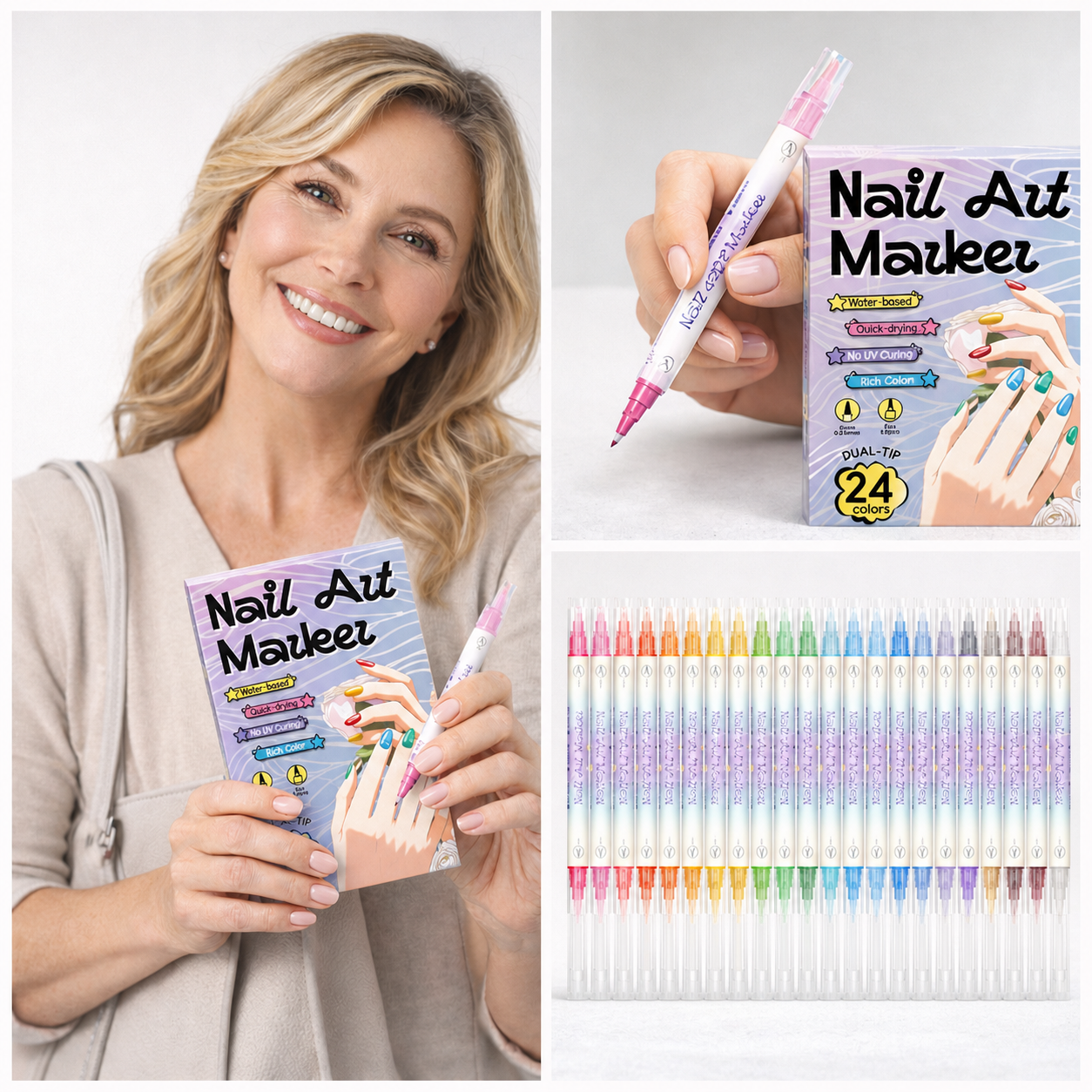 NailScribe Pro™ Pisaki do zdobienia paznokci z cienką końcówką
