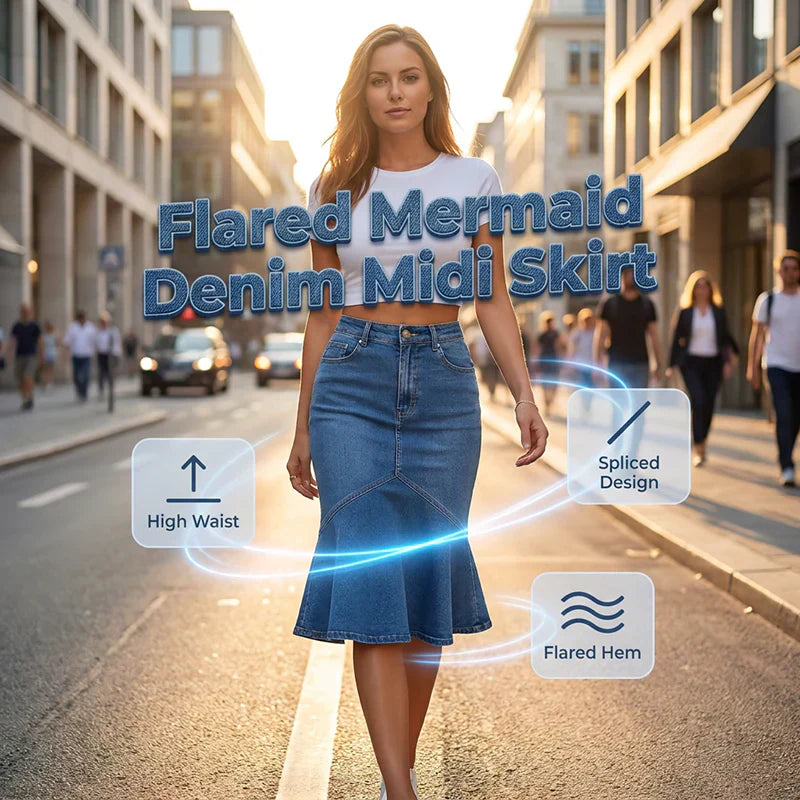 Natalia Porcari™ Spódnica midi z wysokim stanem, efektowne krój syrenki