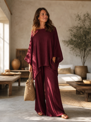 Nicoletta Ridolfi™ Zwiewny komplet bluzka i spodnie dla beztroski look