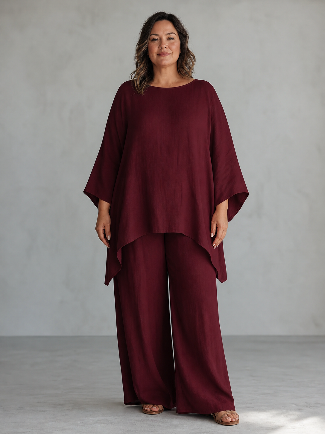 Nicoletta Ridolfi™ Zwiewny komplet bluzka i spodnie dla beztroski look