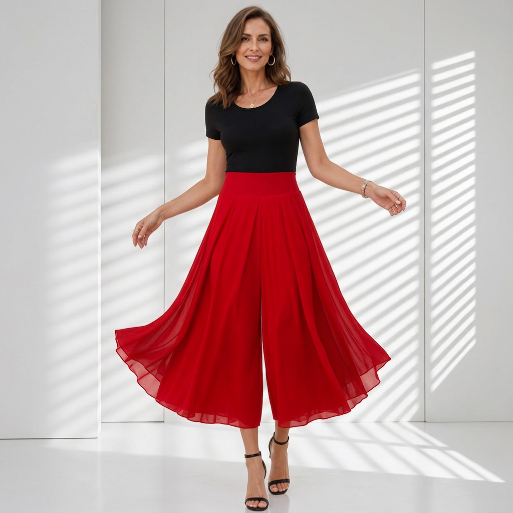 Patrizia Curci™ Zwiewne spodnie z szyfonu z wysokim stanem dla bezwysiłkowej elegancji