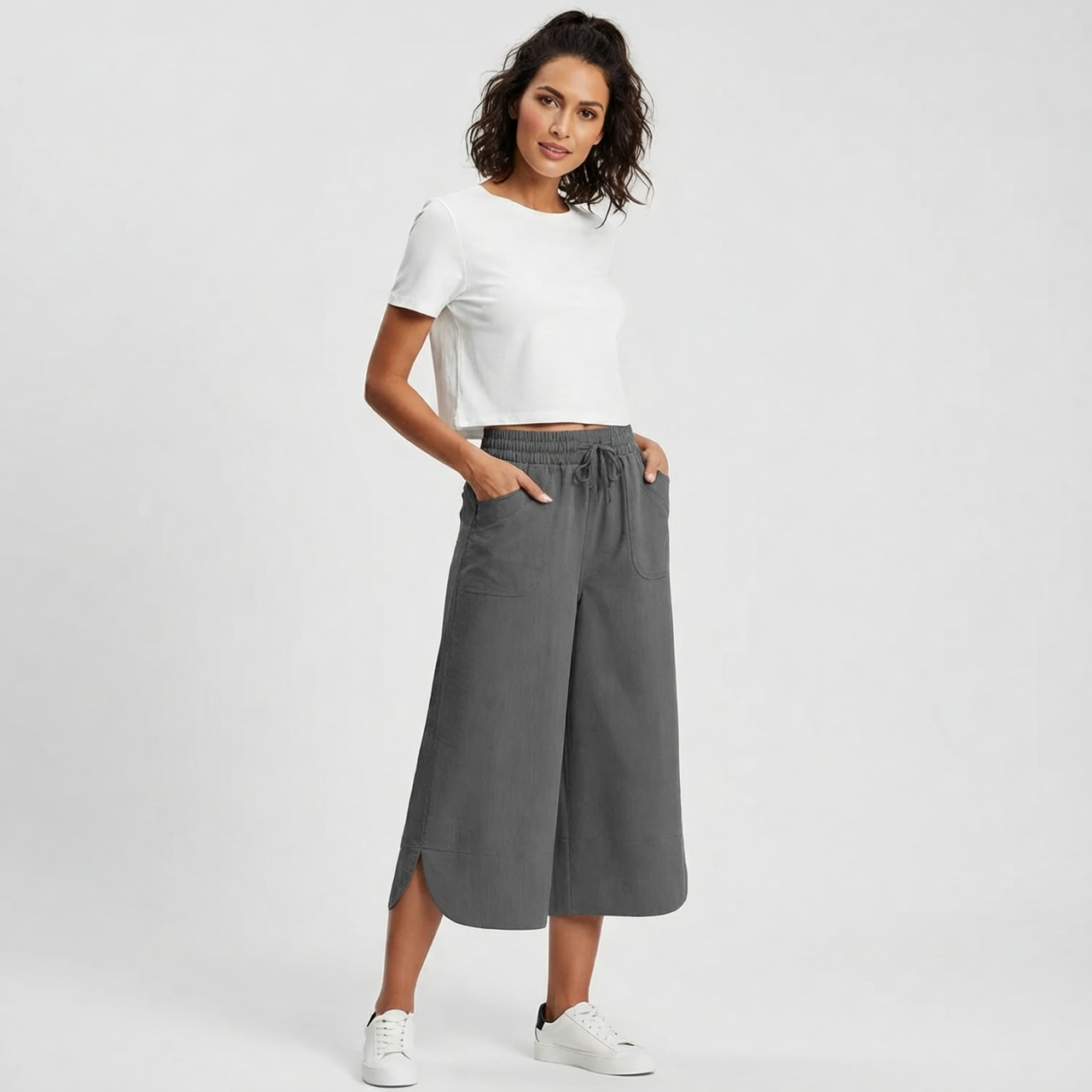 Pierina Danesi™ Rozluźnione spodnie cropped do domu i na wyjścia