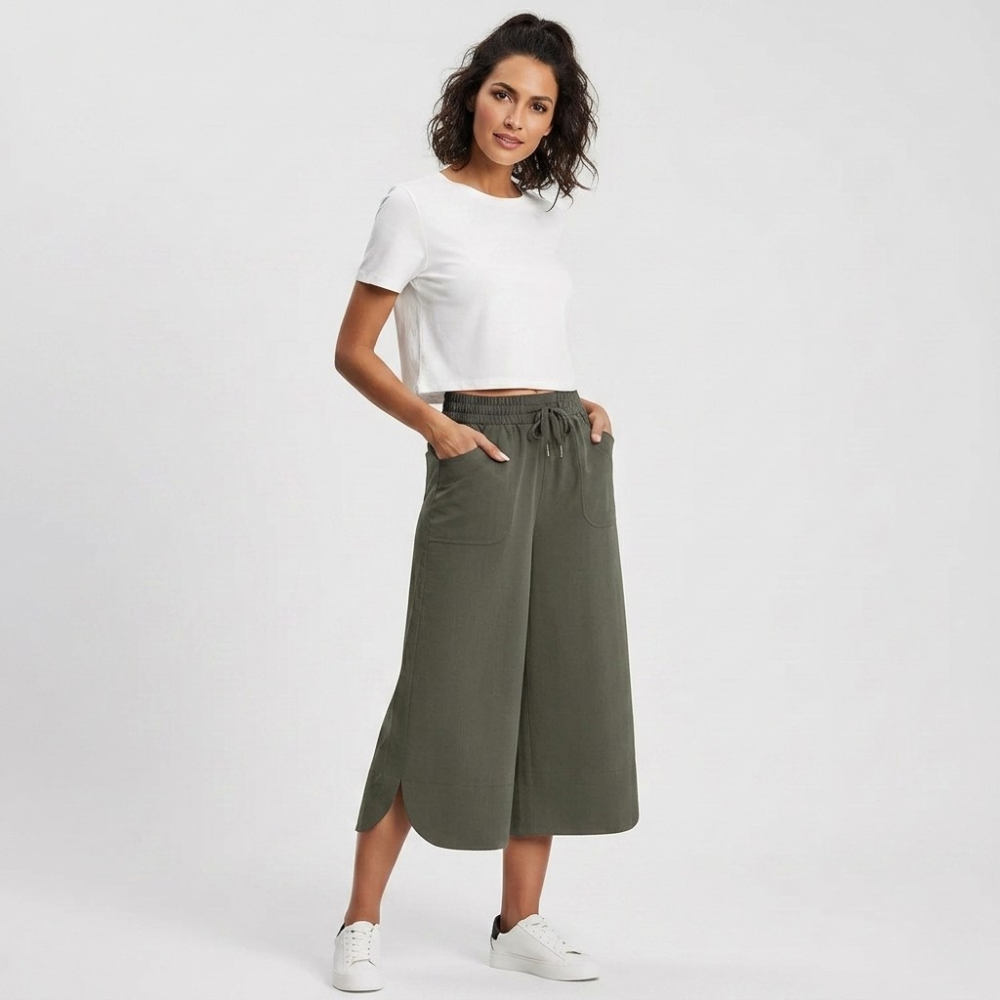Pierina Danesi™ Rozluźnione spodnie cropped do domu i na wyjścia