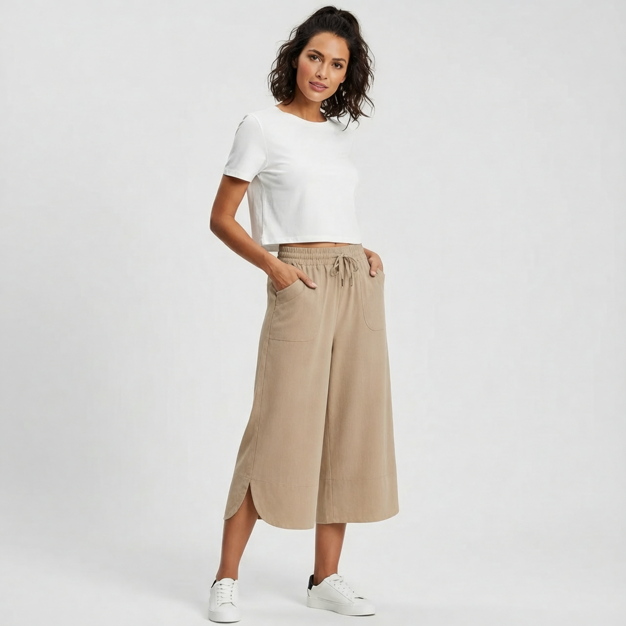 Pierina Danesi™ Rozluźnione spodnie cropped do domu i na wyjścia