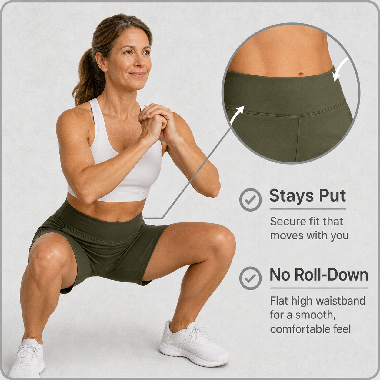 Pocketta™ Szorty jogi high-waist z kieszeniami