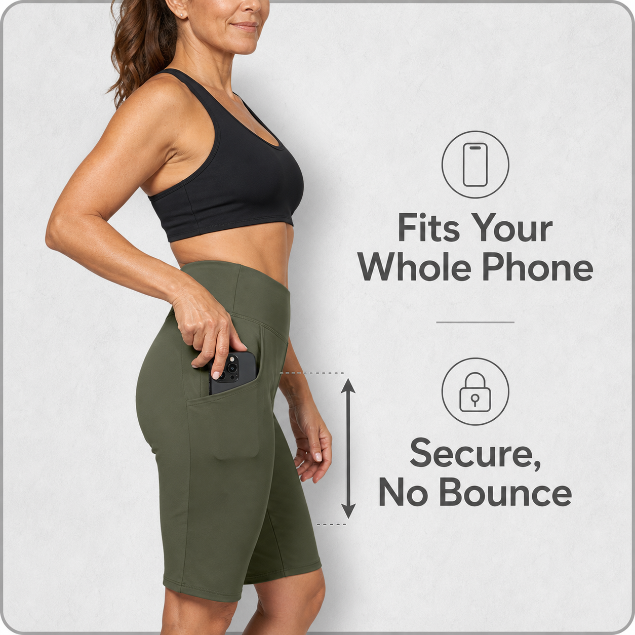 Pocketta™ Szorty jogi high-waist z kieszeniami