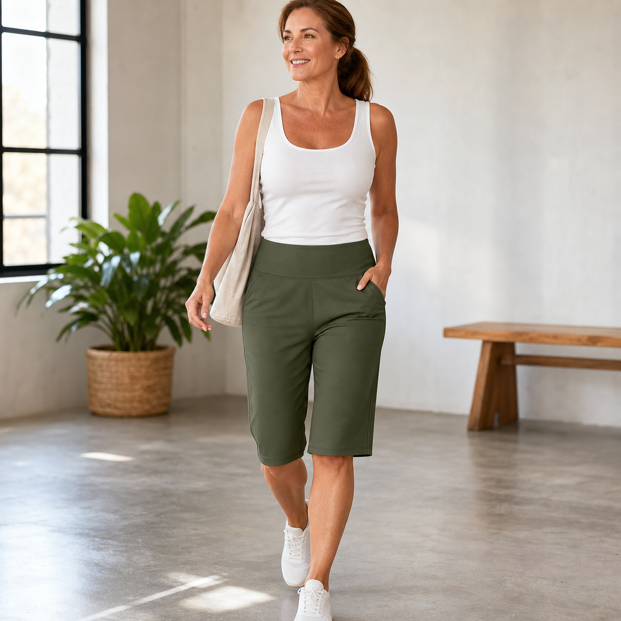 Pocketta™ Szorty jogi high-waist z kieszeniami