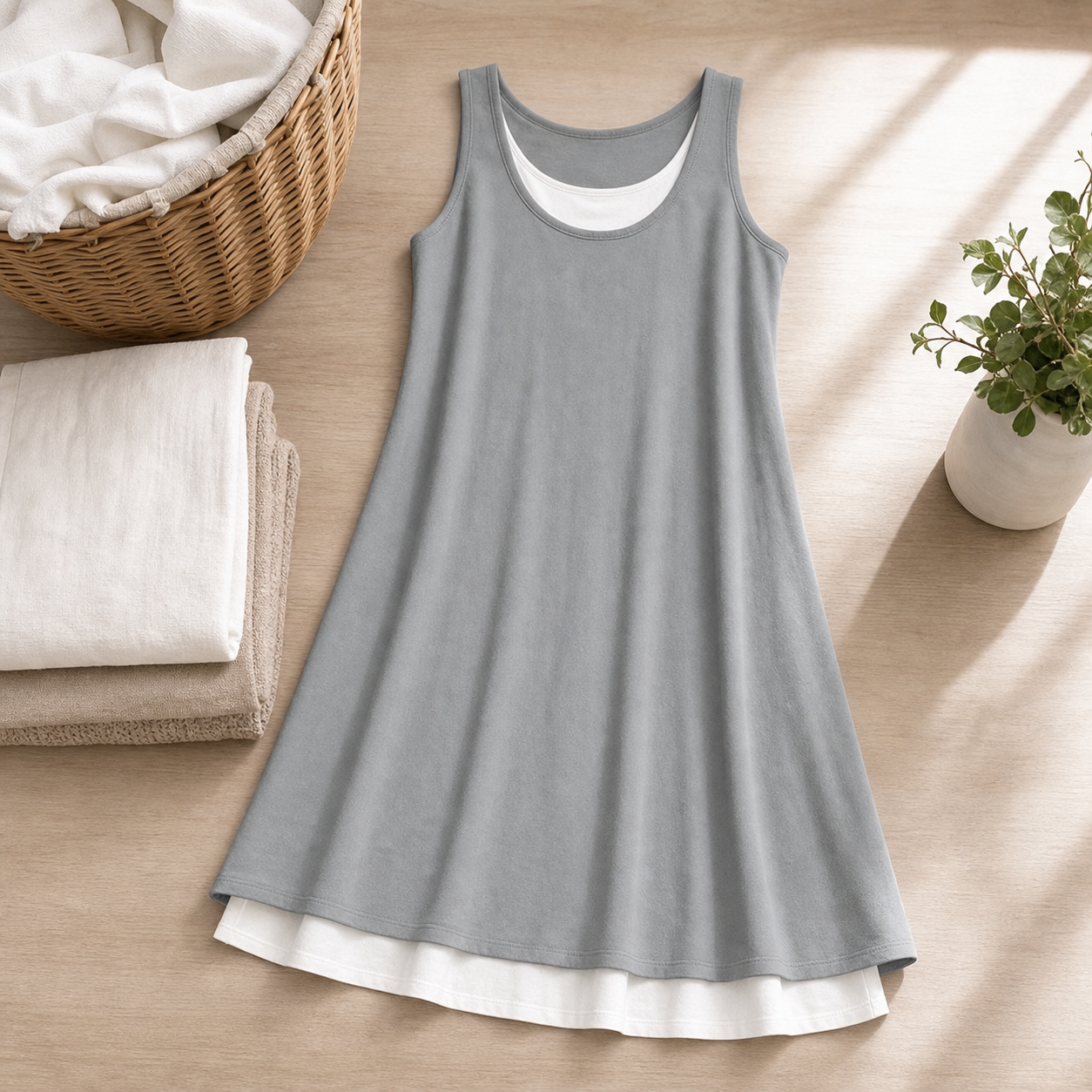 Raffaella Perfetti™ Zwiewna sukienka t-shirtowa z efektownym drapowaniem