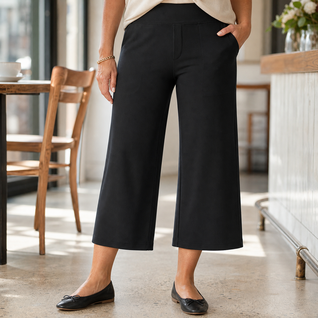 Rebecca Silvi™ Wszechstronne szerokie spodnie culotte