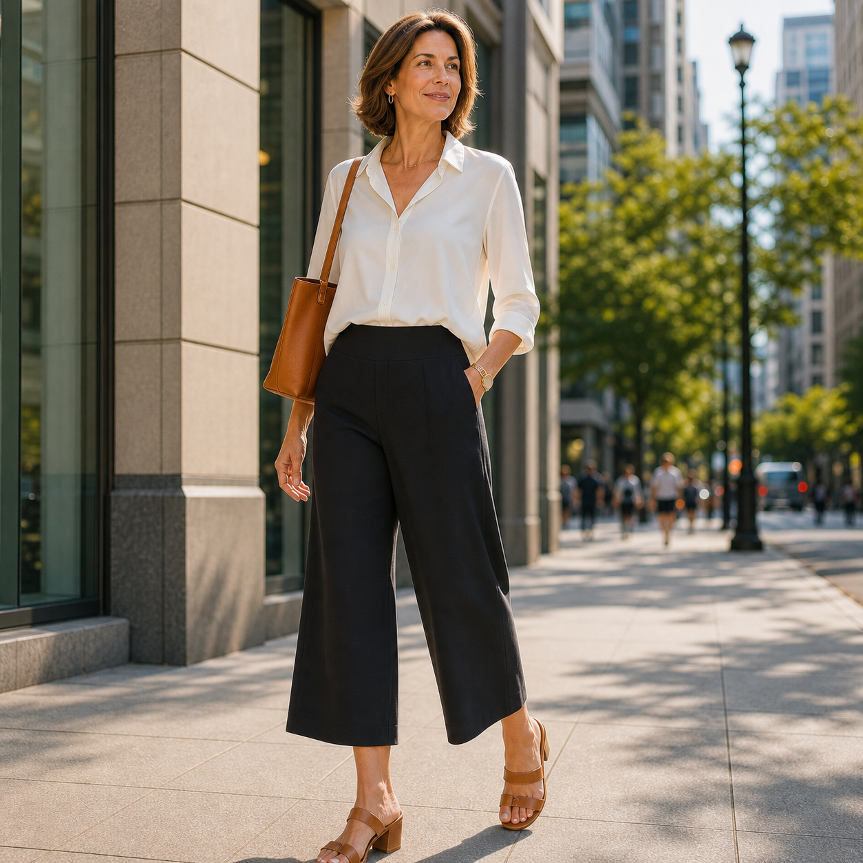 Rebecca Silvi™ Wszechstronne szerokie spodnie culotte
