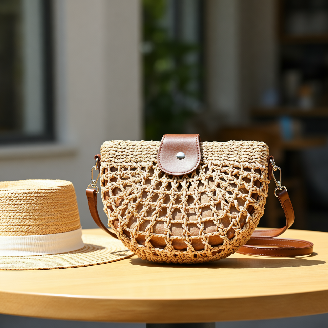 Seraphina Vale™ Plecak crossbody z plecionki do noszenia bez użycia rąk