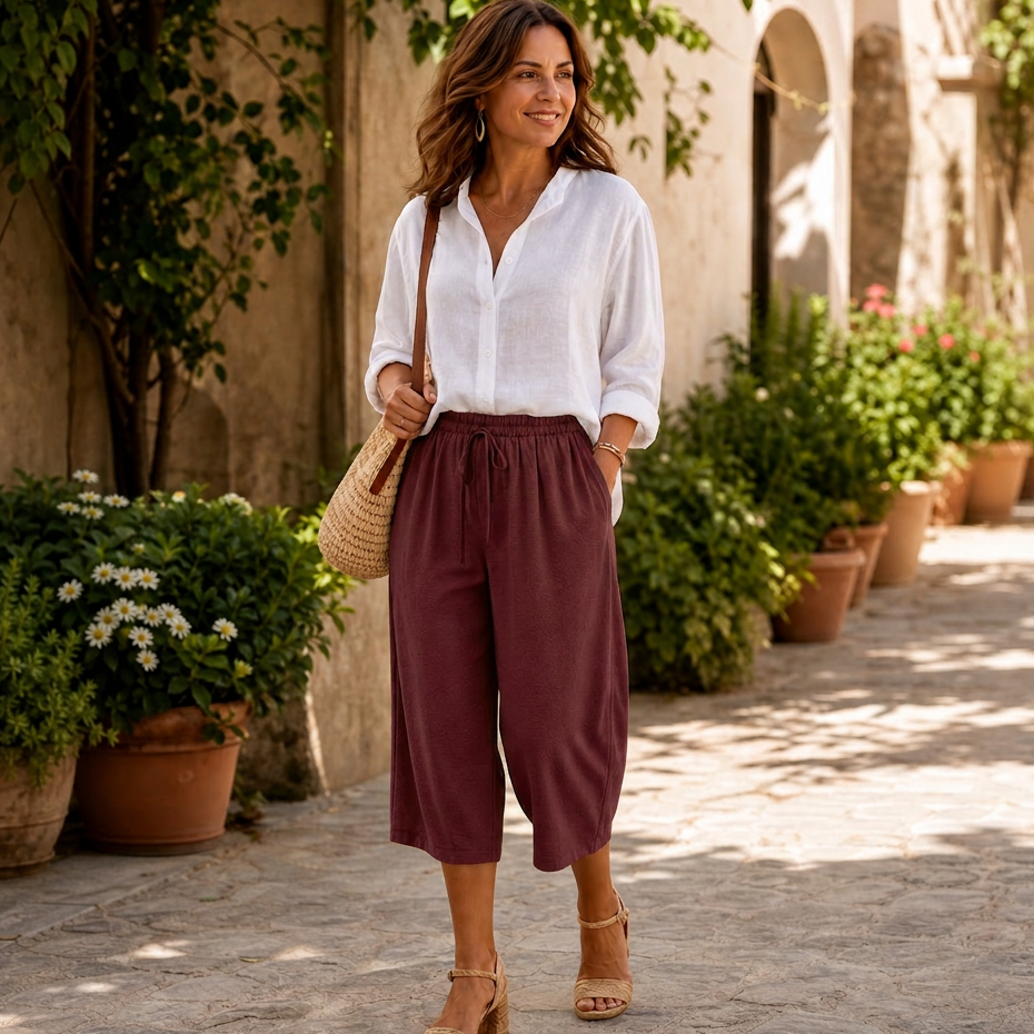 Severina Felici™ Oddychające spodnie capri dla swobodnego codziennego komfortu
