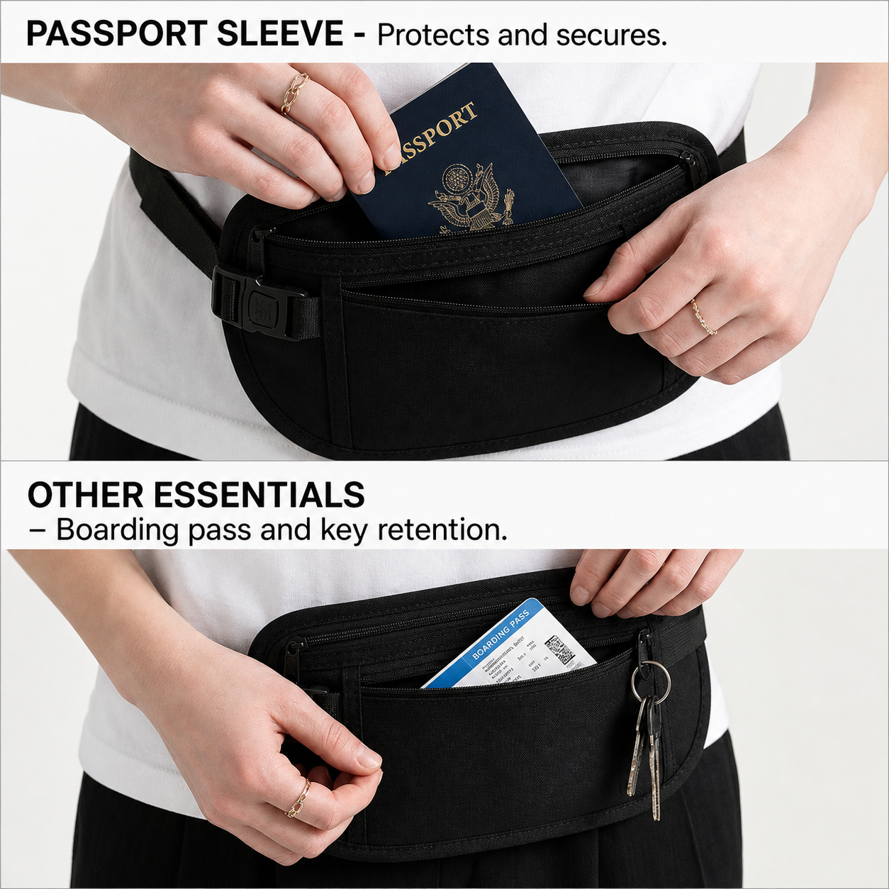 StashGuard™ Pas biodrowy z blokadą RFID na bezstresowe podróże