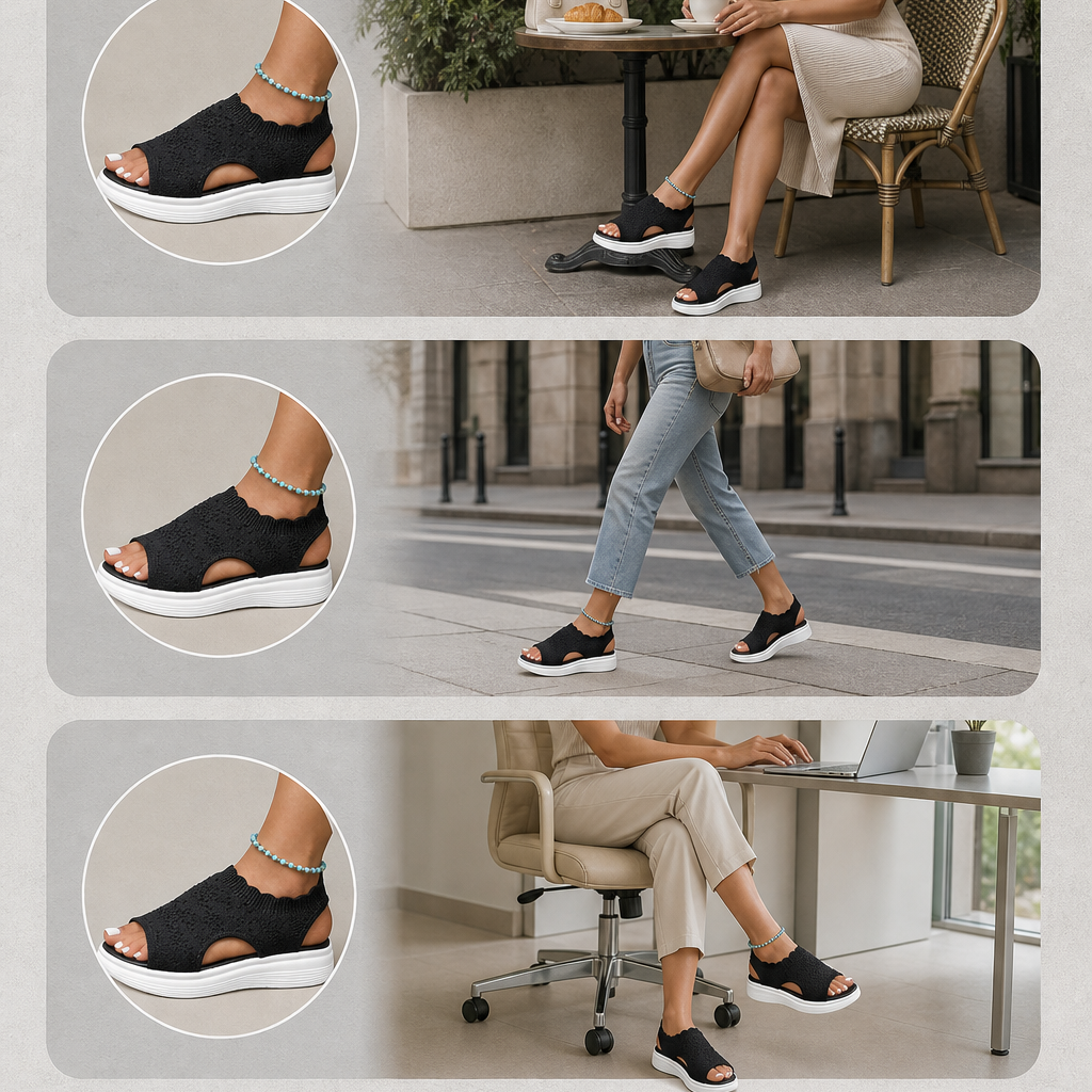 StrideEase™ Eleganckie oddychające platformy dla komfortowego chodzenia bez bólu