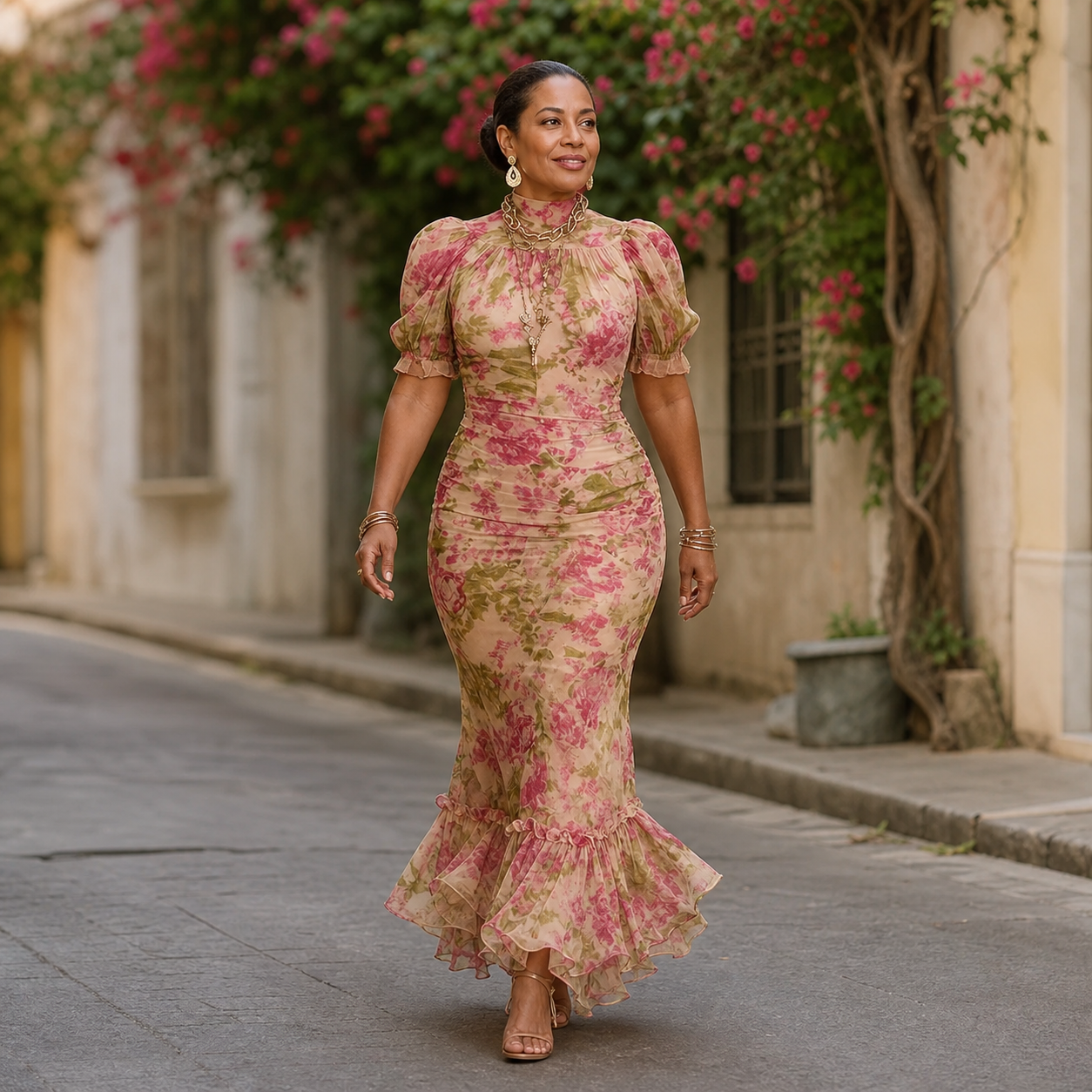 Valentina Petrelli™ Zwiewna sukienka maxi w kwiaty dla bezwysiłkowej elegancji