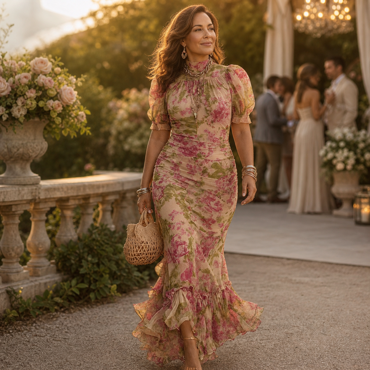 Valentina Petrelli™ Zwiewna sukienka maxi w kwiaty dla bezwysiłkowej elegancji